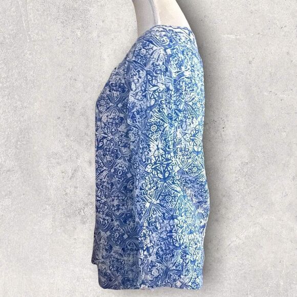 Lucky Brand | EUC Women’s Print Cotton Peasant Top Embroidered Detail Size S - Picture 8 of 11